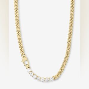 Melinda Maria Julian Loves Diamonds Necklace in gold with white diamondettes